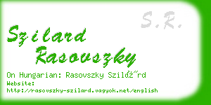szilard rasovszky business card